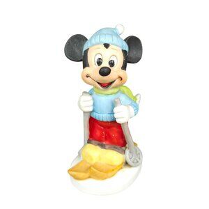 Vintage Walt Disney Productions Mickey Mouse Skiing Figurine Ceramic
